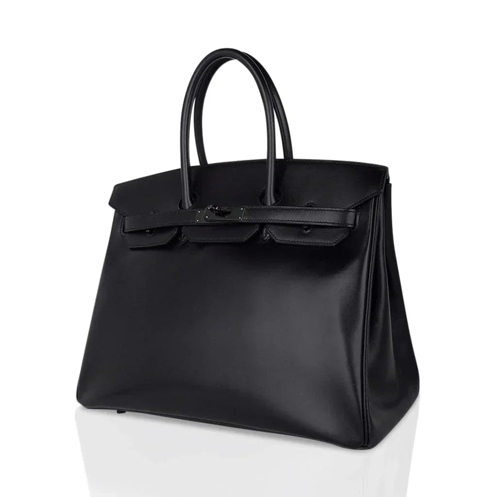 👜Birkin 35 Bag So Black Box Leather Limited Edition Very Rare