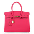 👜Birkin 30 Bag Rose Extreme Clemence Leather with Gold Hardware