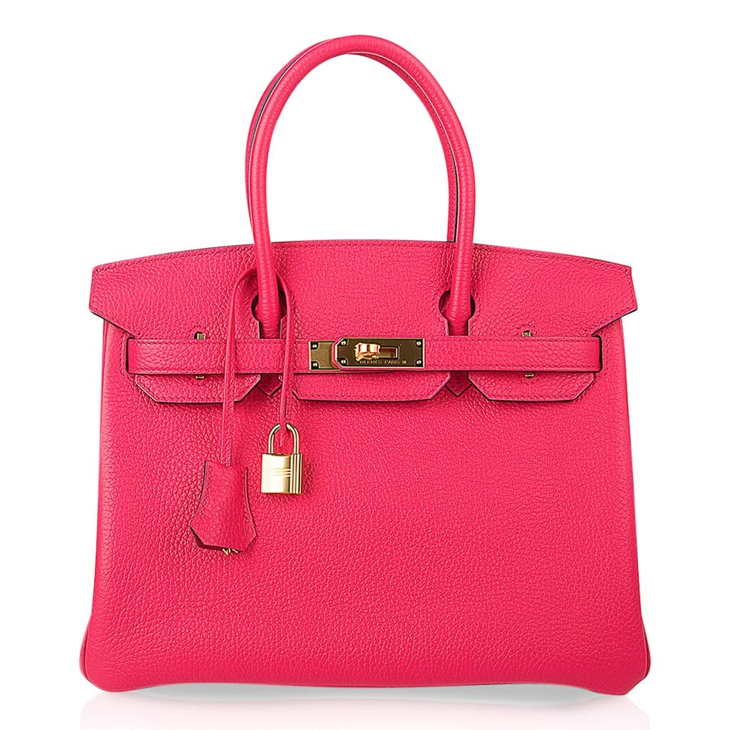👜Birkin 30 Bag Rose Extreme Clemence Leather with Gold Hardware