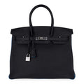 👜Special Order HSS Birkin 35 Bag Black Turquoise Togo Leather with Brushed Palladium Hardware