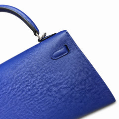 Kelly 25cm Epsom leather 7T BlueElectric electric blue top handcraft! Counter quality!