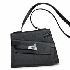 Latest new style 🆕 kelly latest style FW 2022 double-sided kelly epsom leather double-sided irregular design bold change new look more handsome and stylish black silver buckle