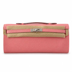 Kelly cut 31 clutch epsom milkshake powder silver buckle in stock