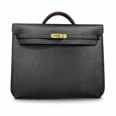 kelly Depeche 36cm Epsom leather 89 Noir black top handcrafted! Counter quality!