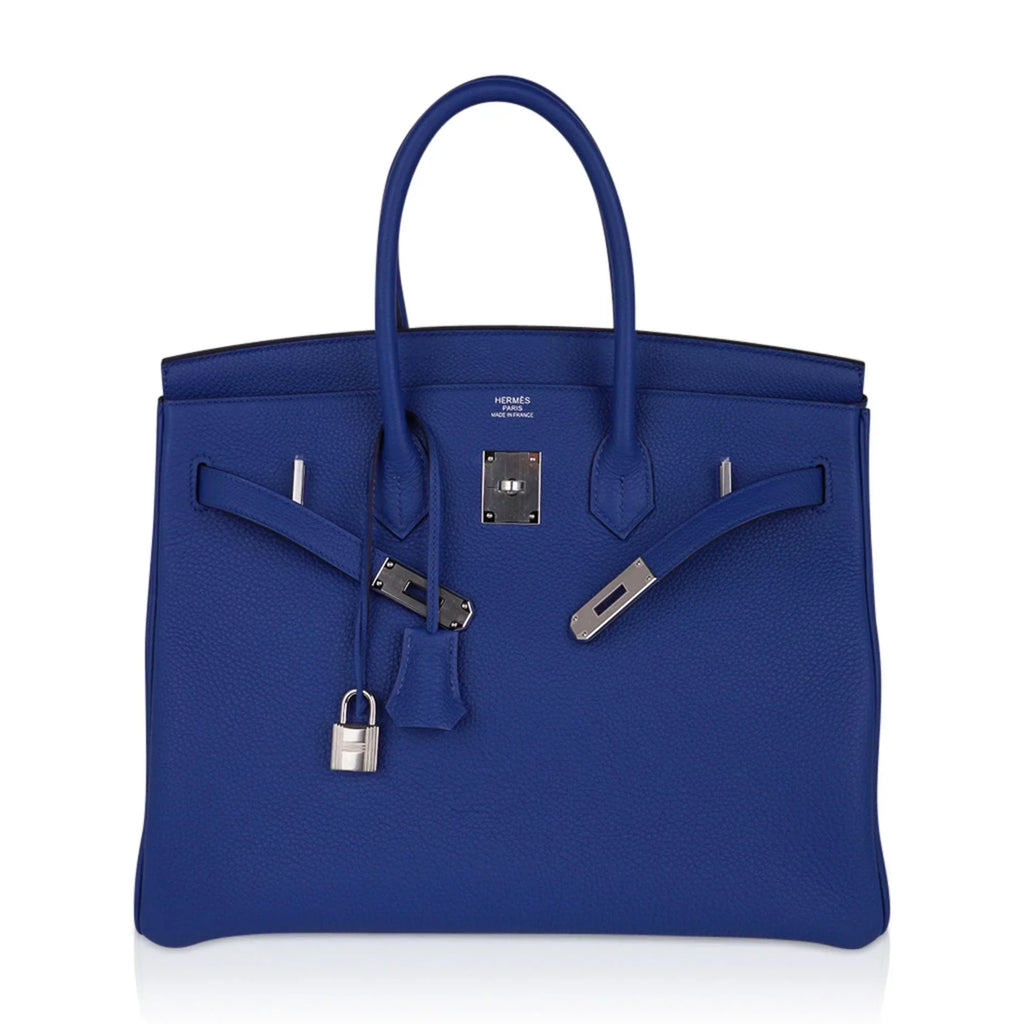 👜Birkin 35 Bag Blue de France Togo Leather with Palladium Hardware
