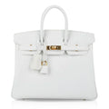 👜Birkin 25 HSS Bag White Clemence Gold Hardware