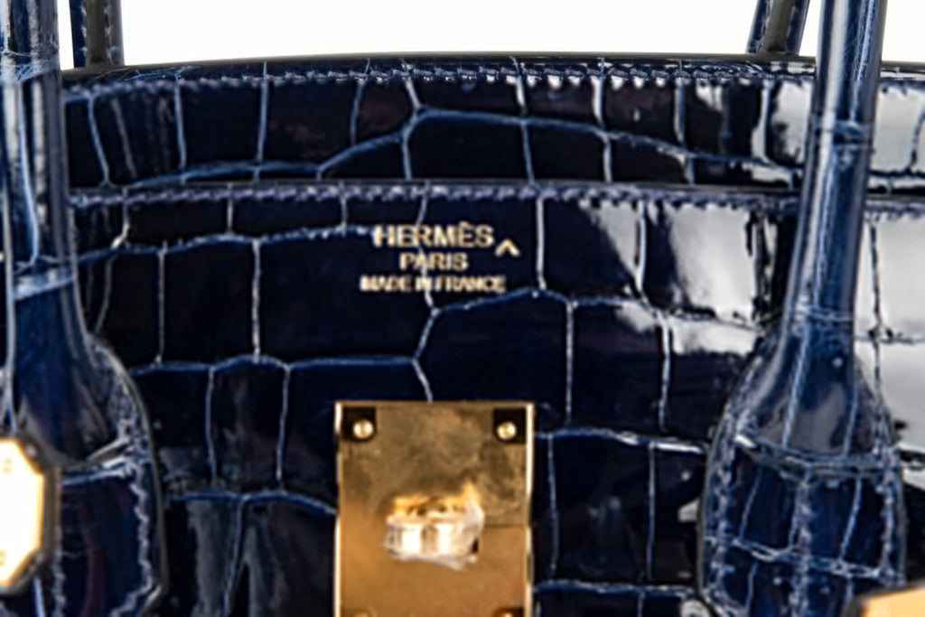 👜Birkin 35 Bag Blue Sapphire Porosus Crocodile Gold Hardware New
