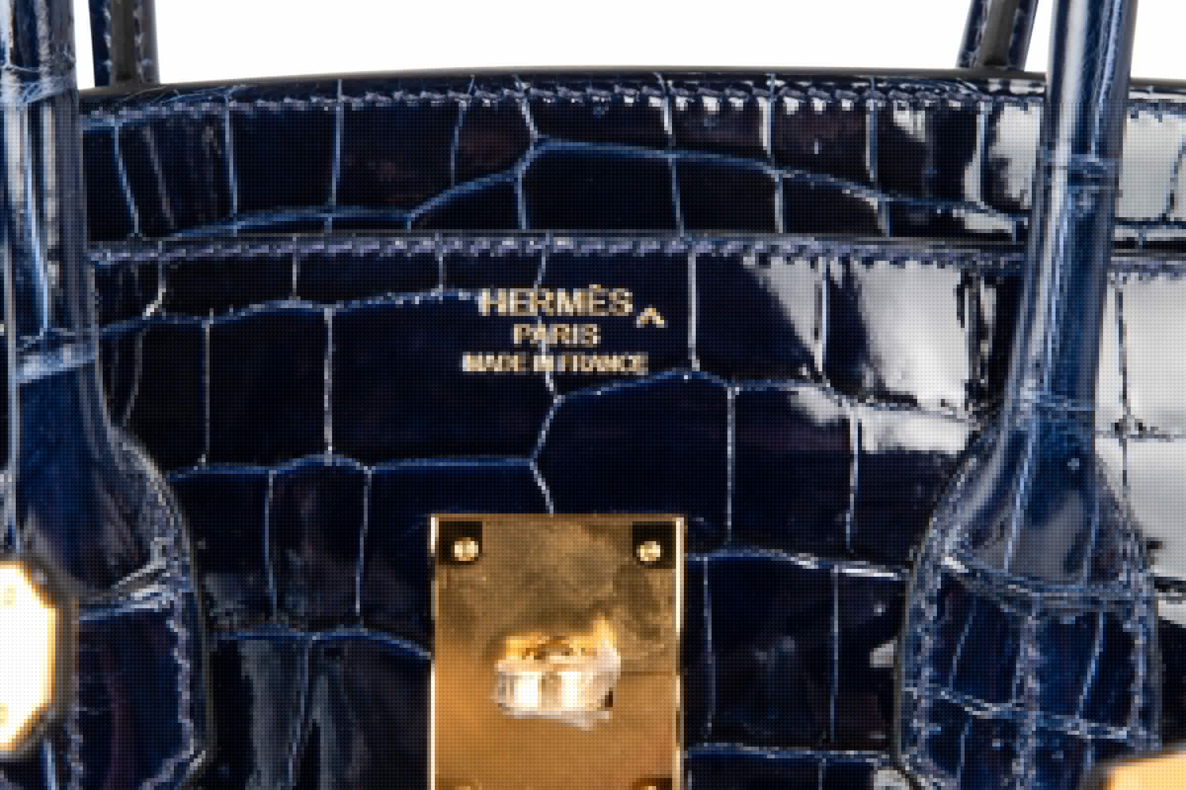 👜Birkin 35 Bag Blue Sapphire Porosus Crocodile Gold Hardware New