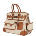 👜Birkin Cargo 35 Gold Swift and Gold-Ecru Toile H Canvas Palladium Hardware
