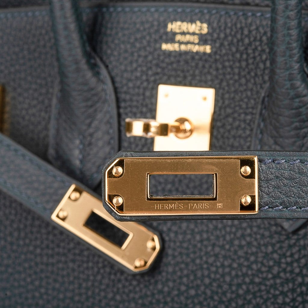 👜Birkin 25 Bag Vert Rousseau Togo Gold Hardware