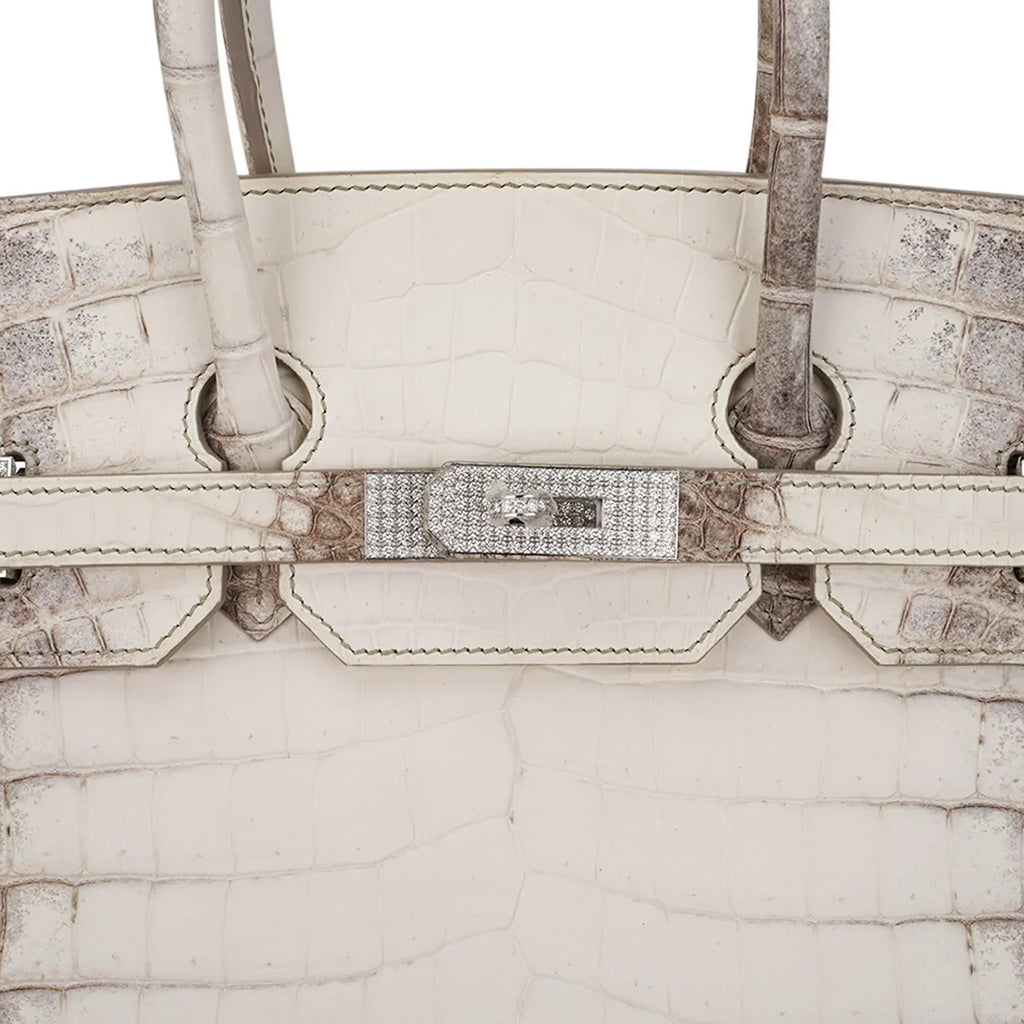 👜Birkin 35 Diamond Blanc Himalaya Matte Crocodile Limited Edition Bag