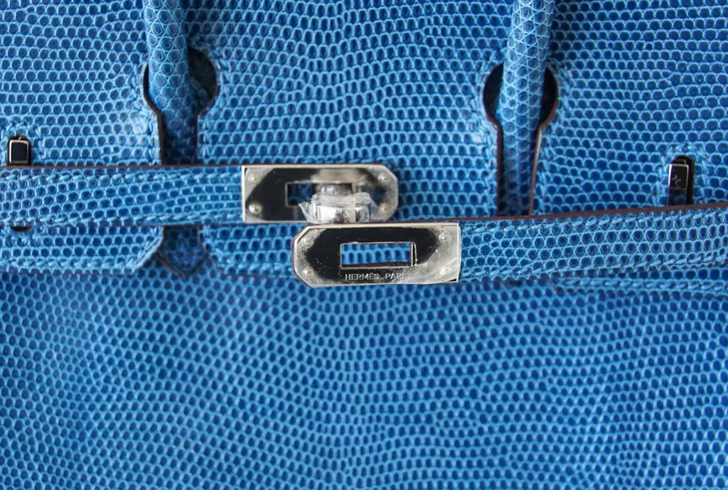 👜Birkin 25 Bag Mykonos Very Rare Lizard Palladium Hardware