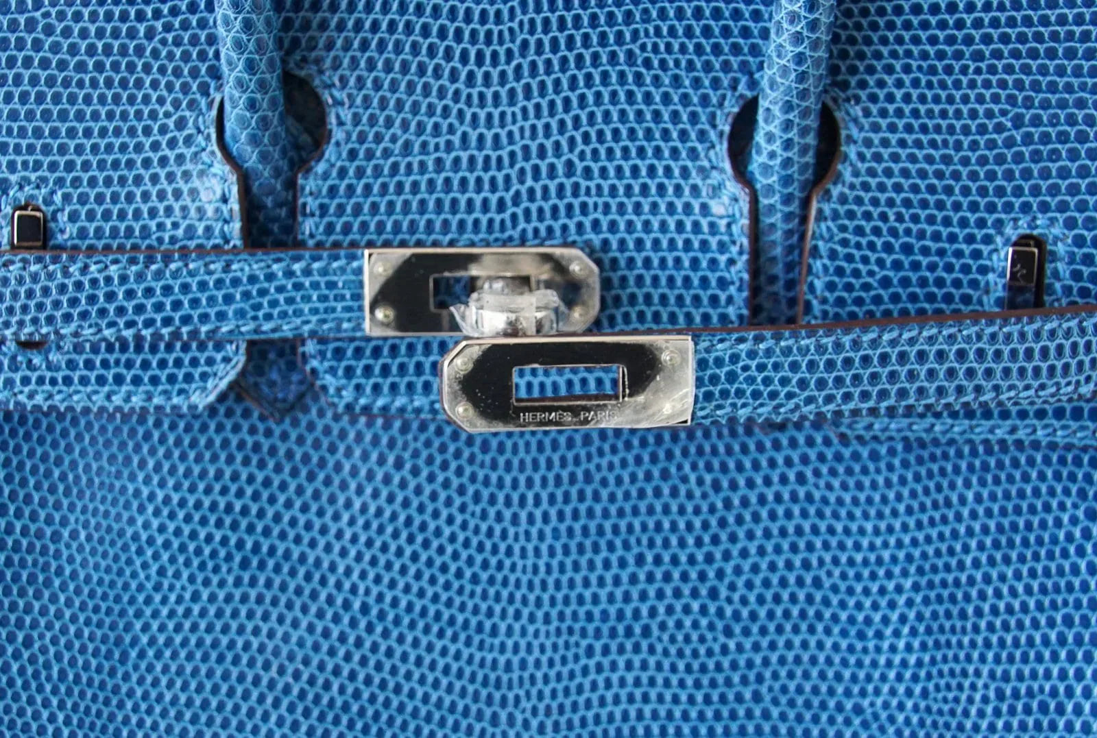 👜Birkin 25 Bag Mykonos Very Rare Lizard Palladium Hardware