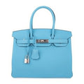 👜Birkin 30 Bag Blue du Nord Togo Leather Palladium Hardware