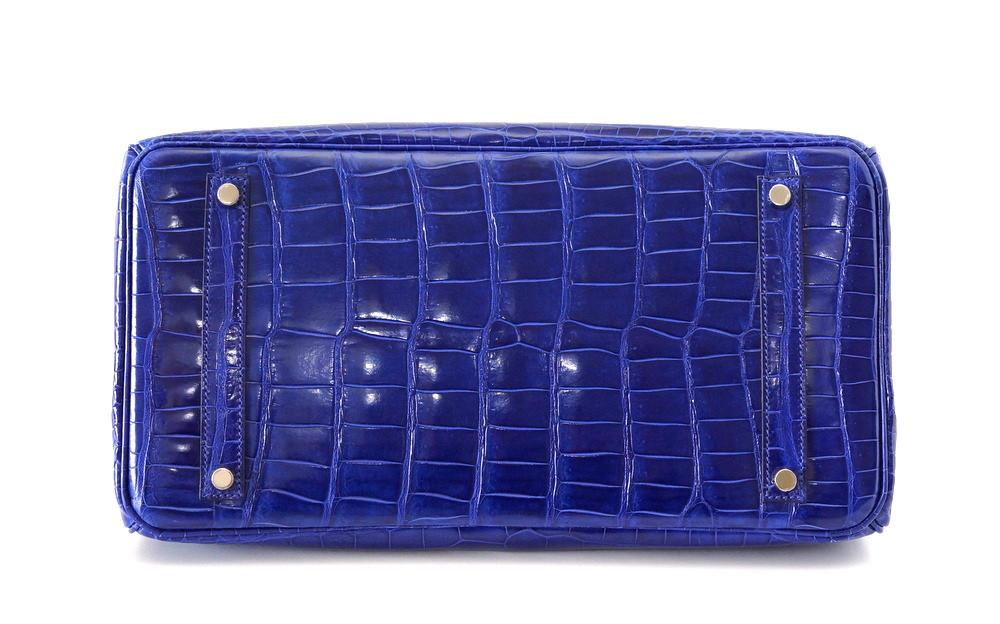 👜Birkin 35 Bag Vivid Electric Blue Porosus Crocodile Palladium