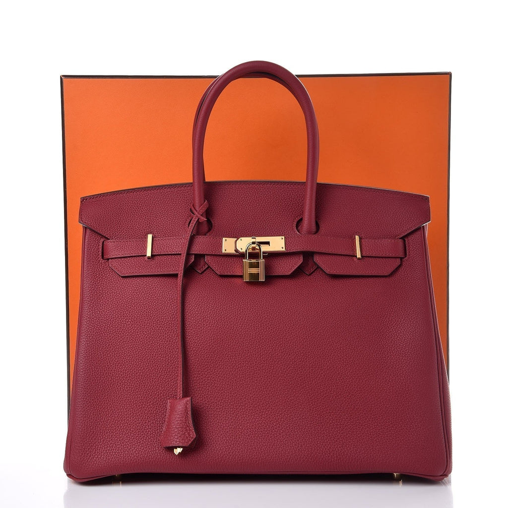 👜Birkin 25cm Rouge H Bordeaux Red Gold Hardware Bag Y Stamp