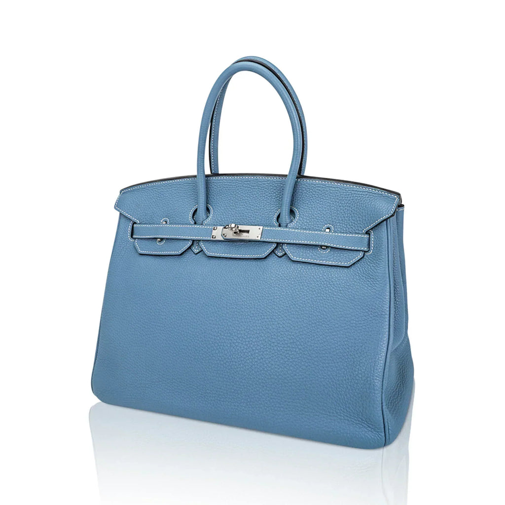 👜Birkin 35 Bag Blue Jean Togo Leather with Palladium Hardware