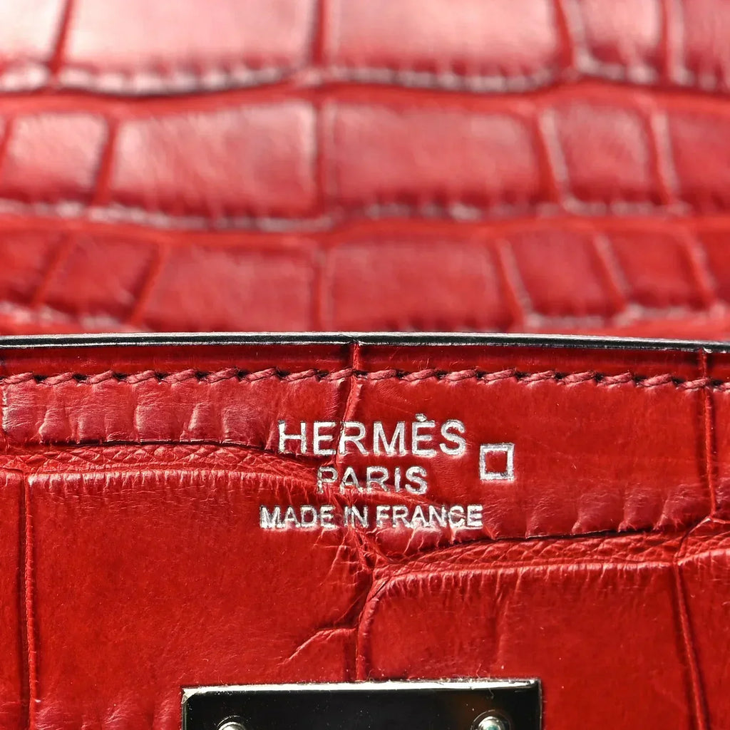 👜Birkin 30 Rouge Matte Alligator Gold Hardware
