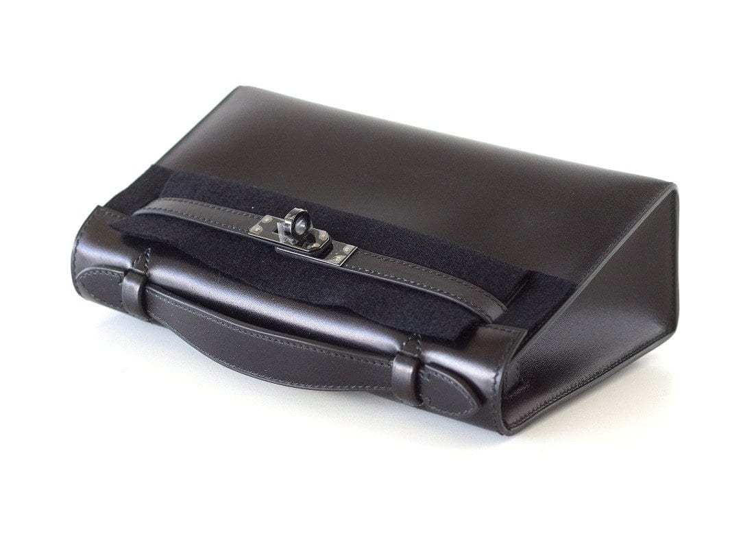 👜Kelly Pochette Clutch Bag Limited Edition So Black Box Leather Very Rare