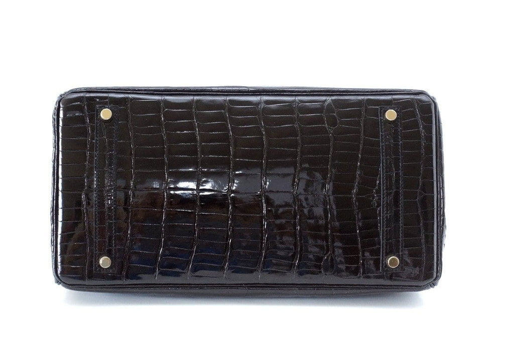 👜Birkin 35 Black Porosus Crocodile with Gold Hardware