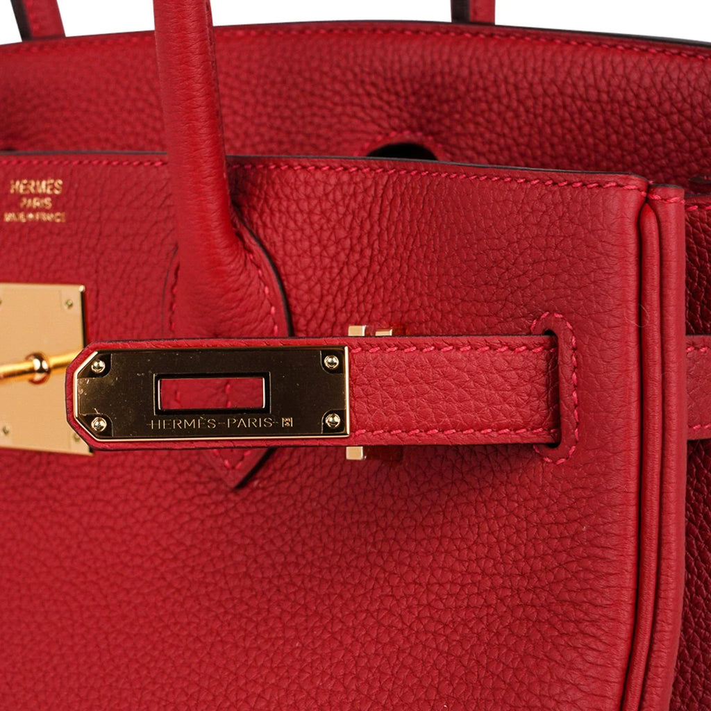 👜Birkin 30 Bag Lipstick Rouge Vif Togo Leather with Gold Hardware