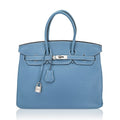 👜Birkin 35 Bag Blue Jean Togo Leather with Palladium Hardware