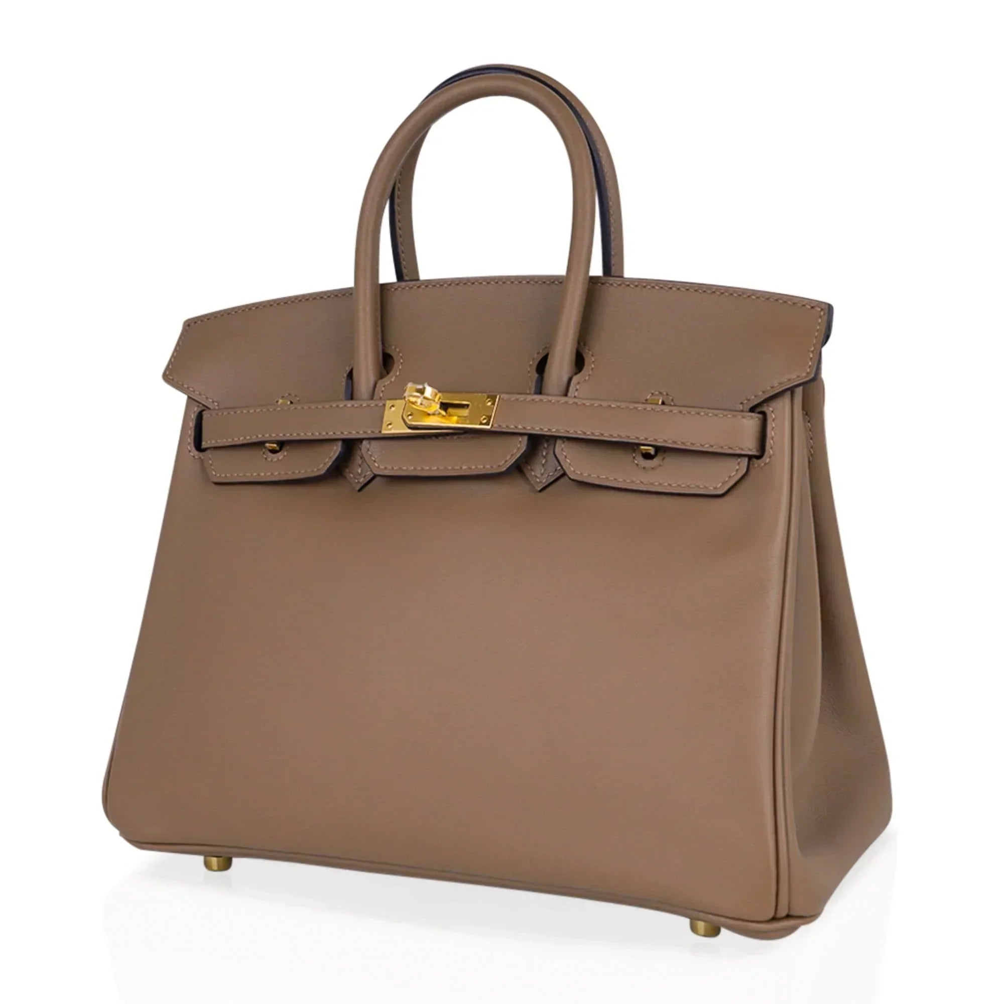 👜Birkin 25 Beige De Weimar Veau Jonathan Leather Gold Hardware