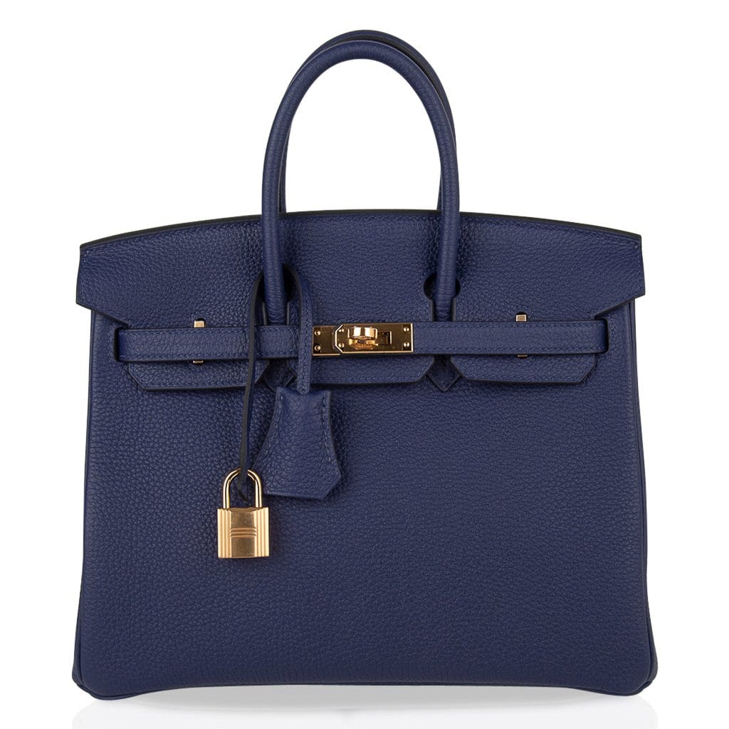 👜Birkin 25 Bag Blue Encre Gold Hardware Togo Leather