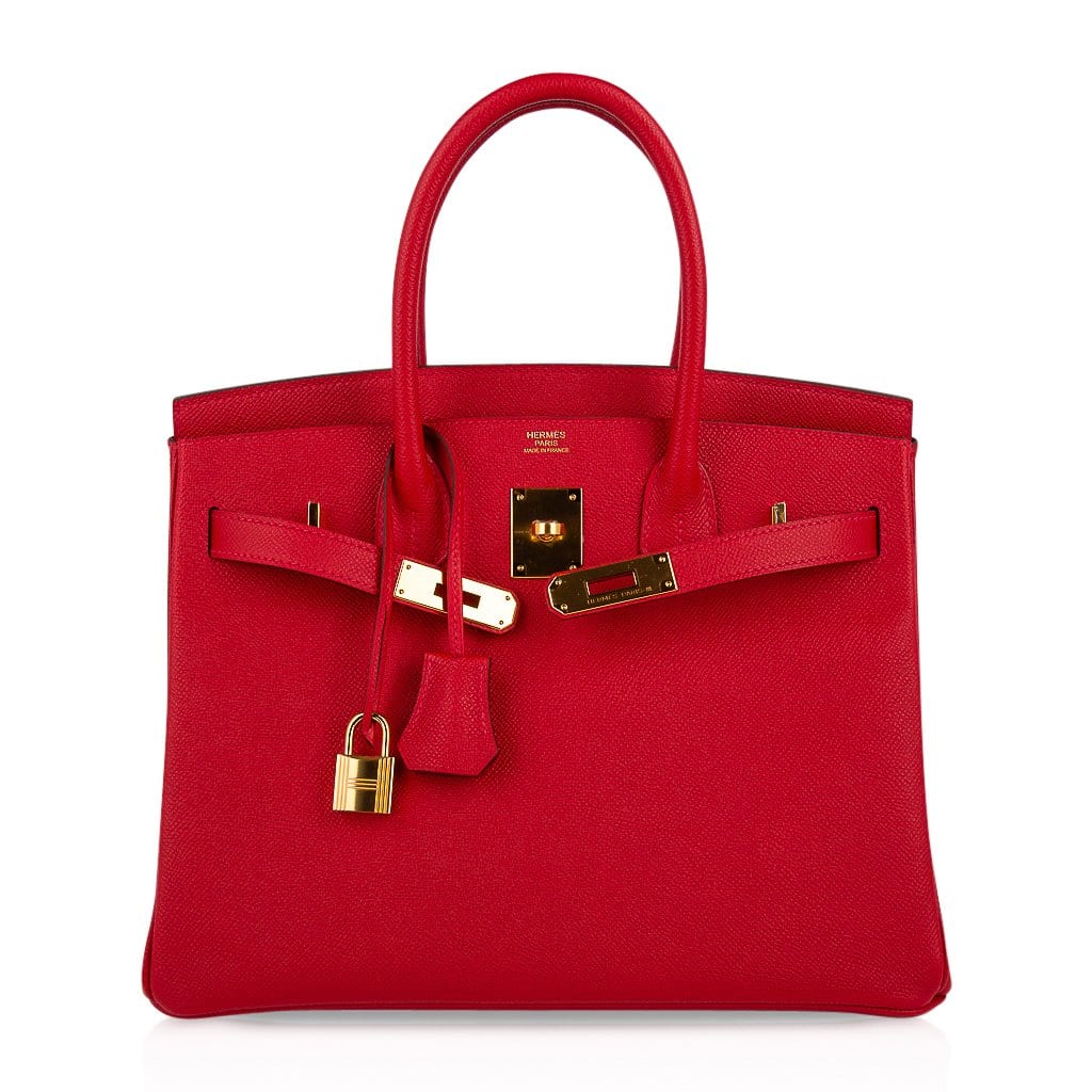 👜Birkin 30 Bag Rouge Casaque Gold Hardware Epsom Leather