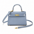 Kelly Sellier 19cm & 22cm & 25cm Bleu Lin Box Calf Leather Gold Hardware & Palladium Hardware Women Handbag