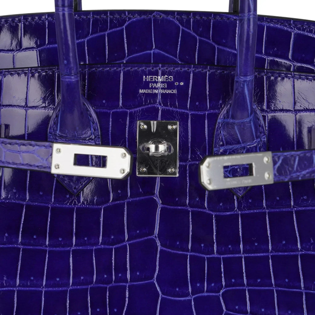 👜Birkin 25 Bag Blue Electric Crocodile Vivid Jewel Palladium Hardware