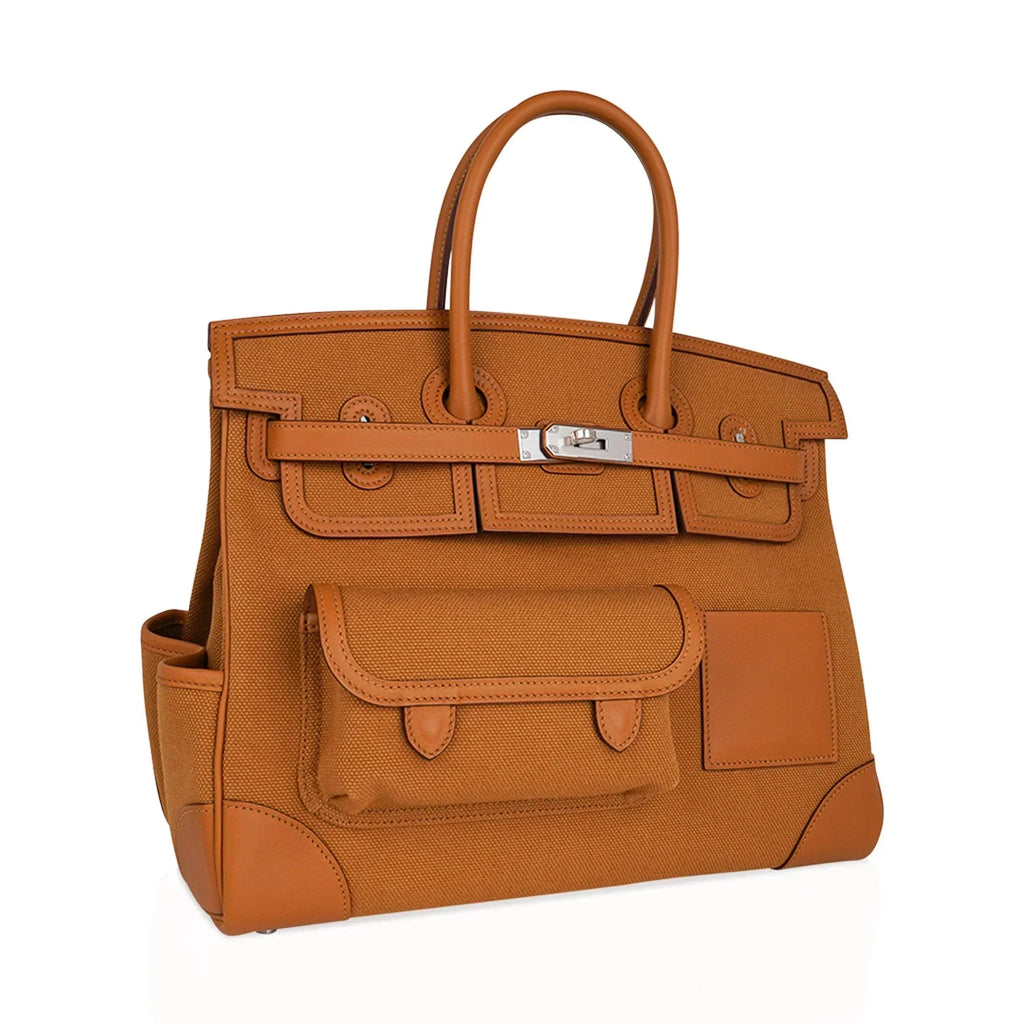 👜Limited Edition Birkin 35 Bag Cargo Sesame Toile Goeland Swift Leather with Palladium Hardware