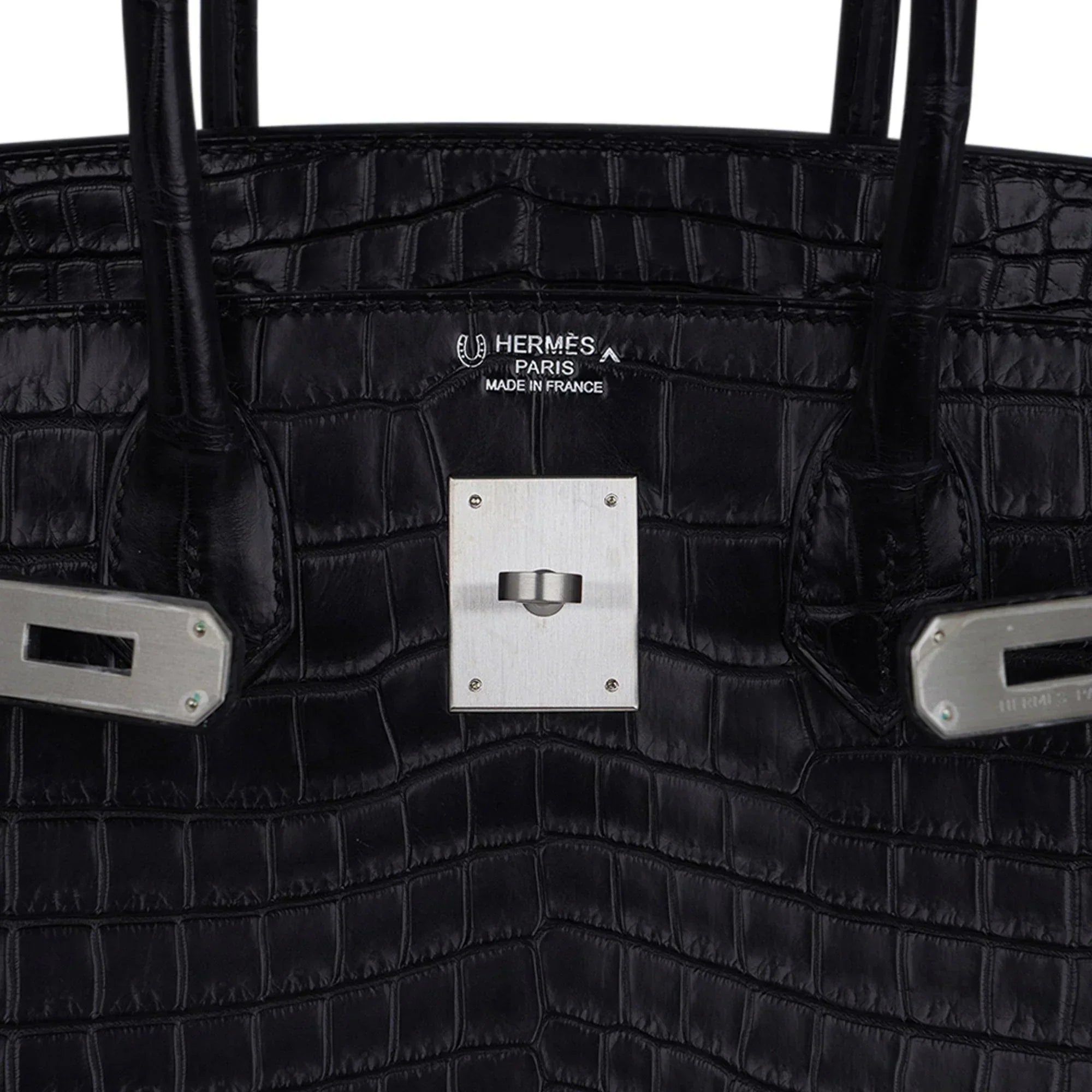 👜Birkin HSS 30 Matte Porosus Crocodile Black / Rose Pourpre Bag