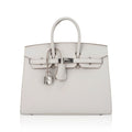 👜Birkin Sellier 25 Bag Gris Pale Epsom Leather with Palladium Hardware