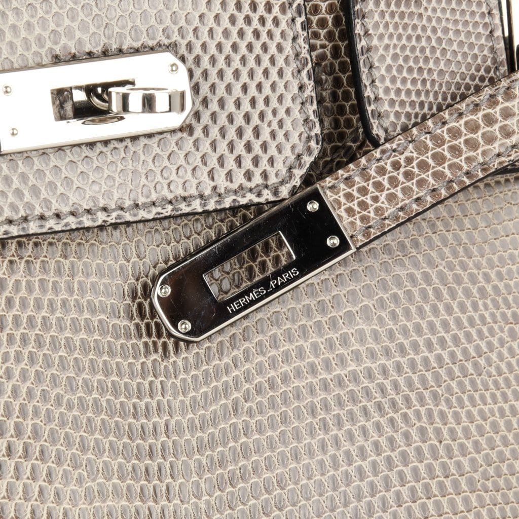 👜Birkin 25 Bag Gris Agate Lizard Palladium Hardware VERY Rare