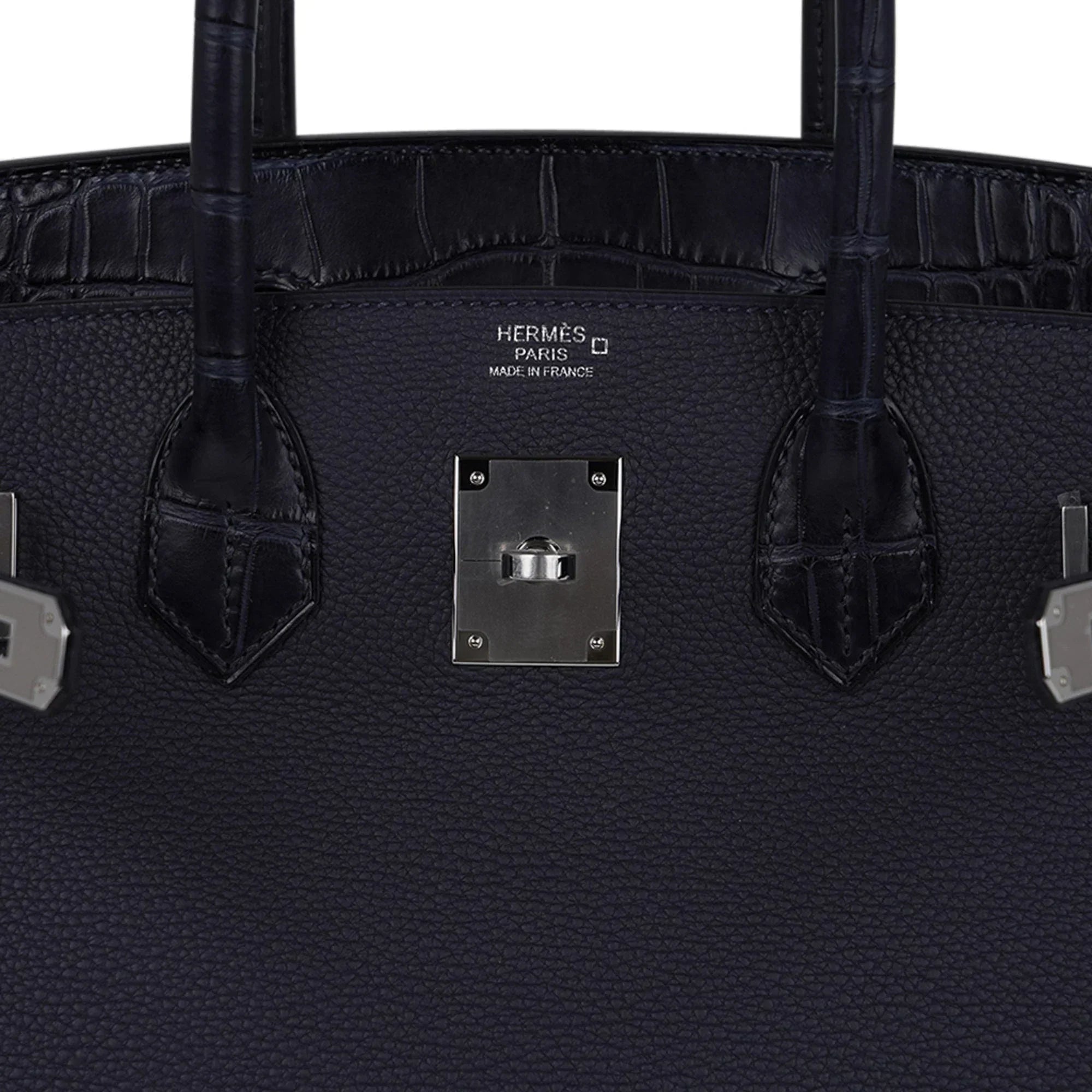 👜Birkin 30 Touch Blue Indigo Matte Alligator Bag Palladium Hardware