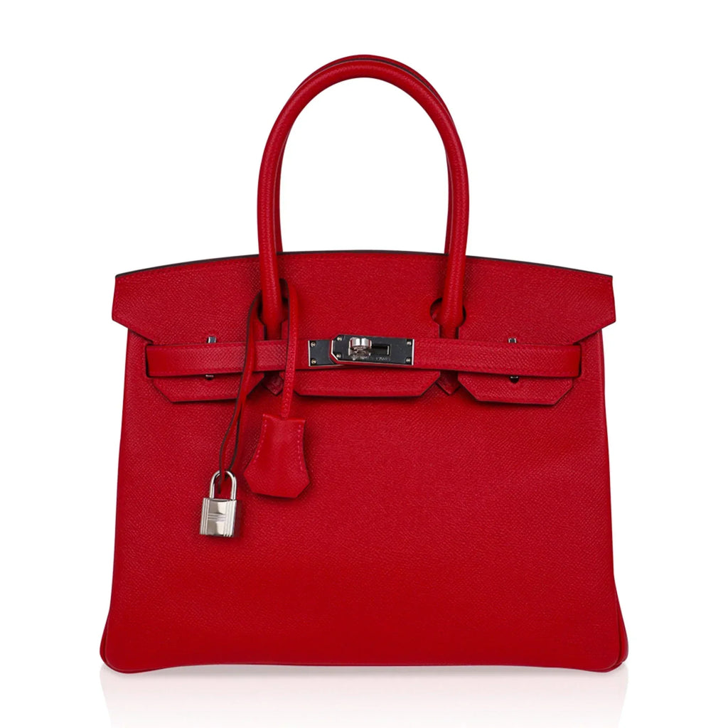 👜Birkin 30 Bag Rouge Casaque Epsom Leather with Palladium Hardware