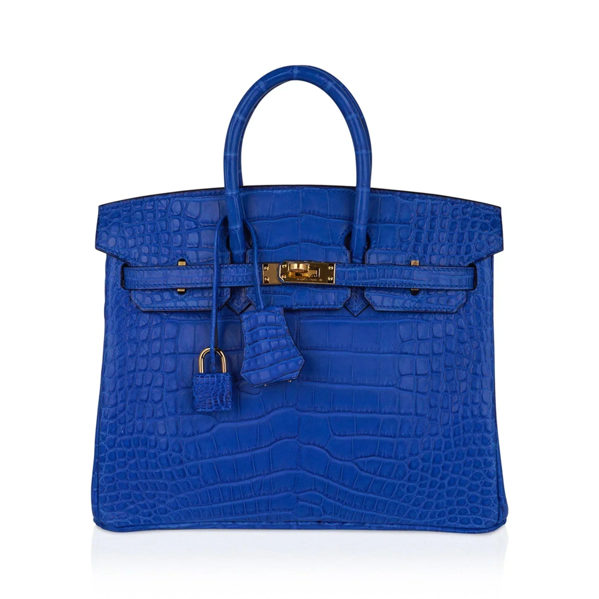 👜Birkin 25 Bag Blue Zellige Matte Alligator Gold Hardware