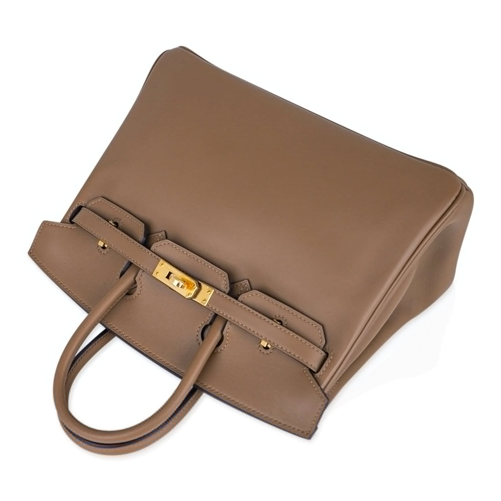 👜Birkin 25 Beige De Weimar Veau Jonathan Leather Gold Hardware