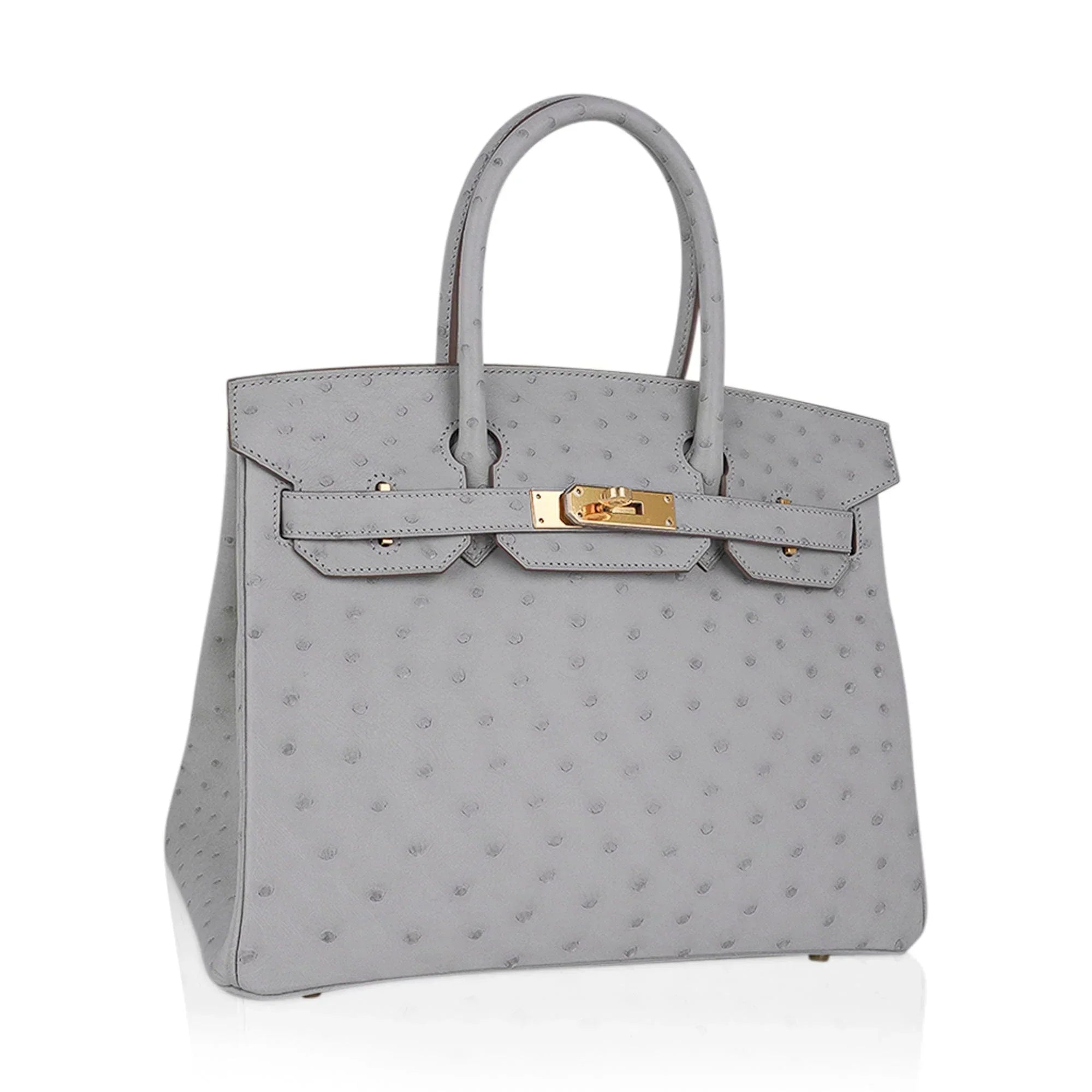 👜Birkin 30 Bag Gris Perle Ostrich with Gold Hardware