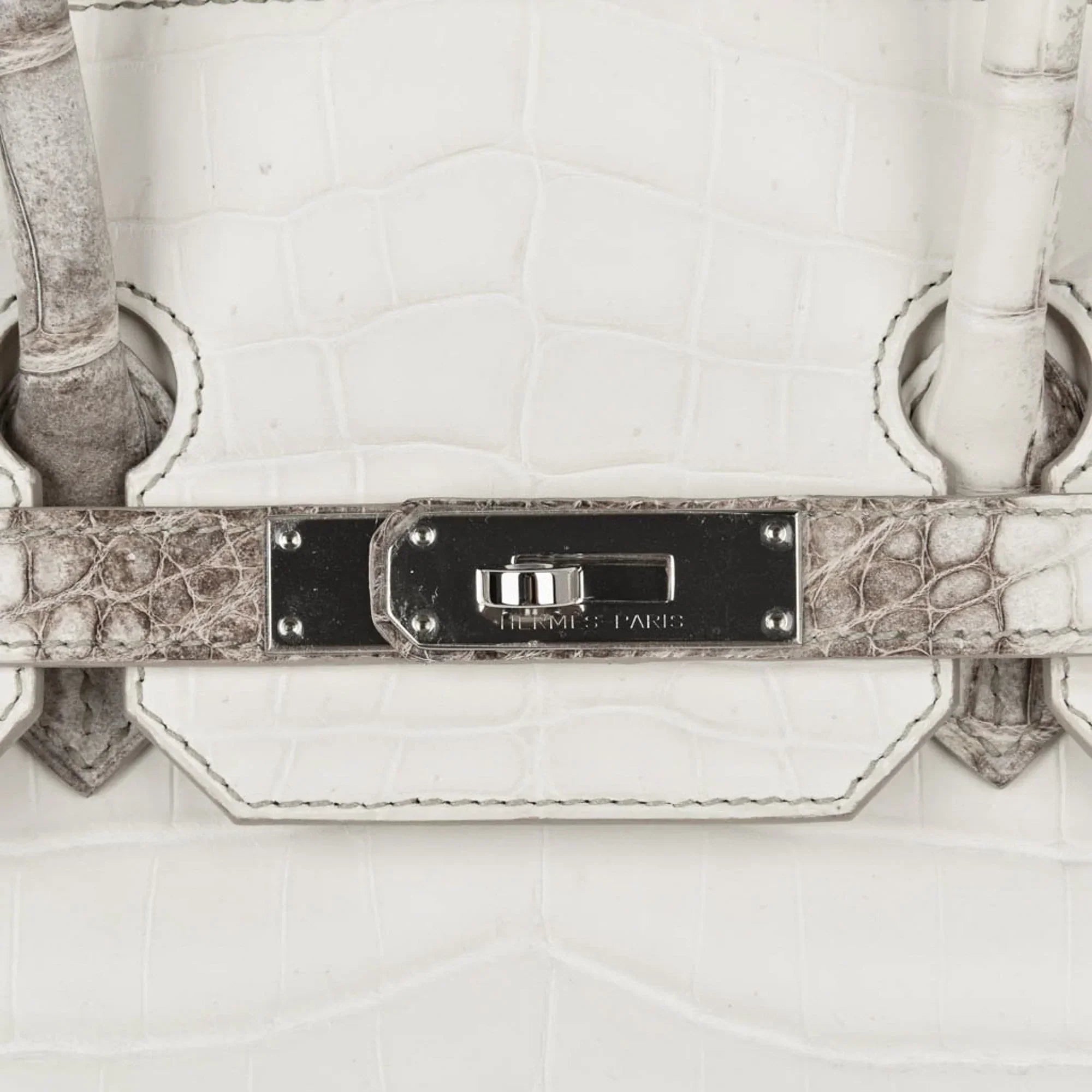👜Birkin 35 Himalaya Blanc Crocodile Palladium Hardware