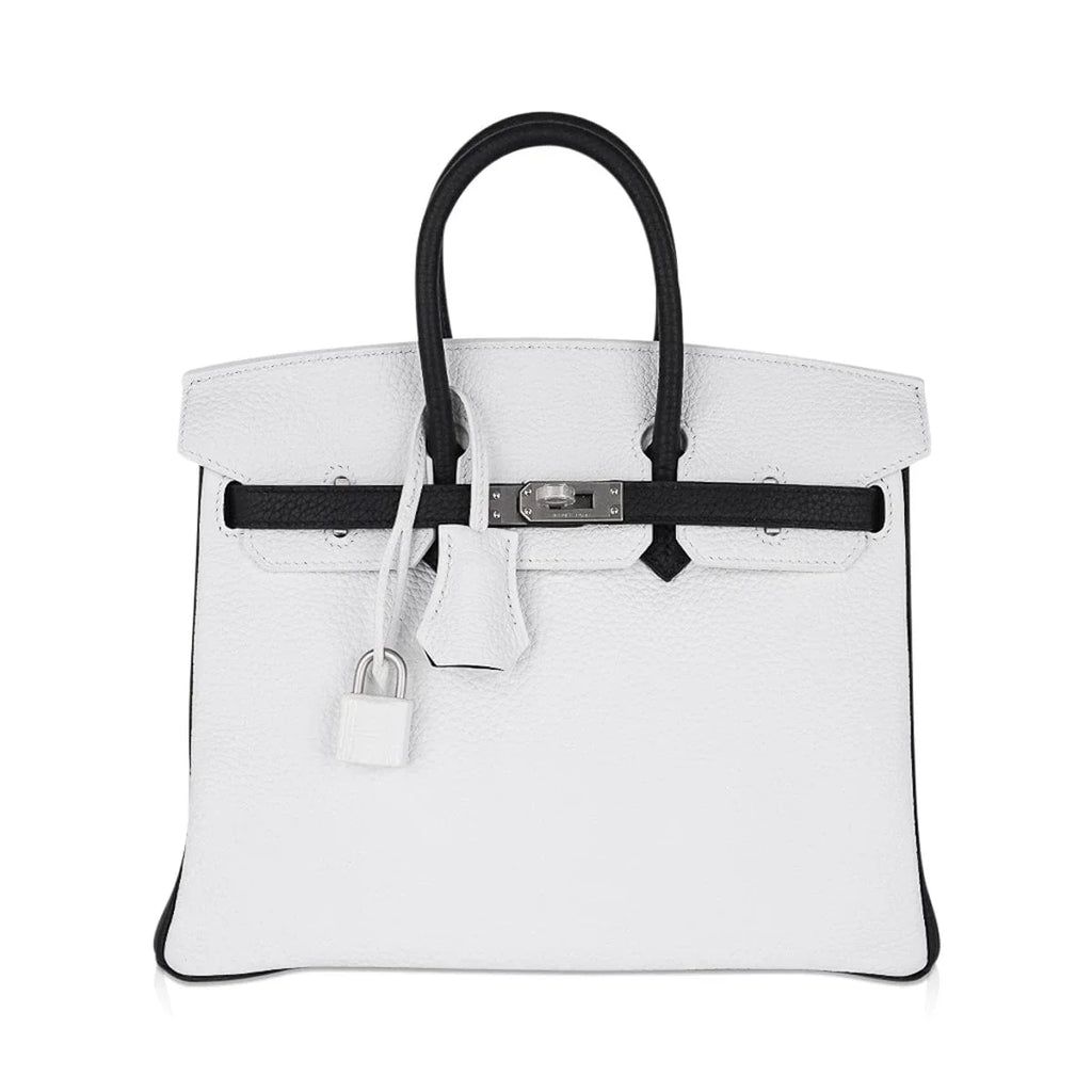 👜Birkin HSS 25 Bag White w/ Black Brushed Palladium Hardware