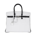👜Birkin HSS 25 Bag White w/ Black Brushed Palladium Hardware