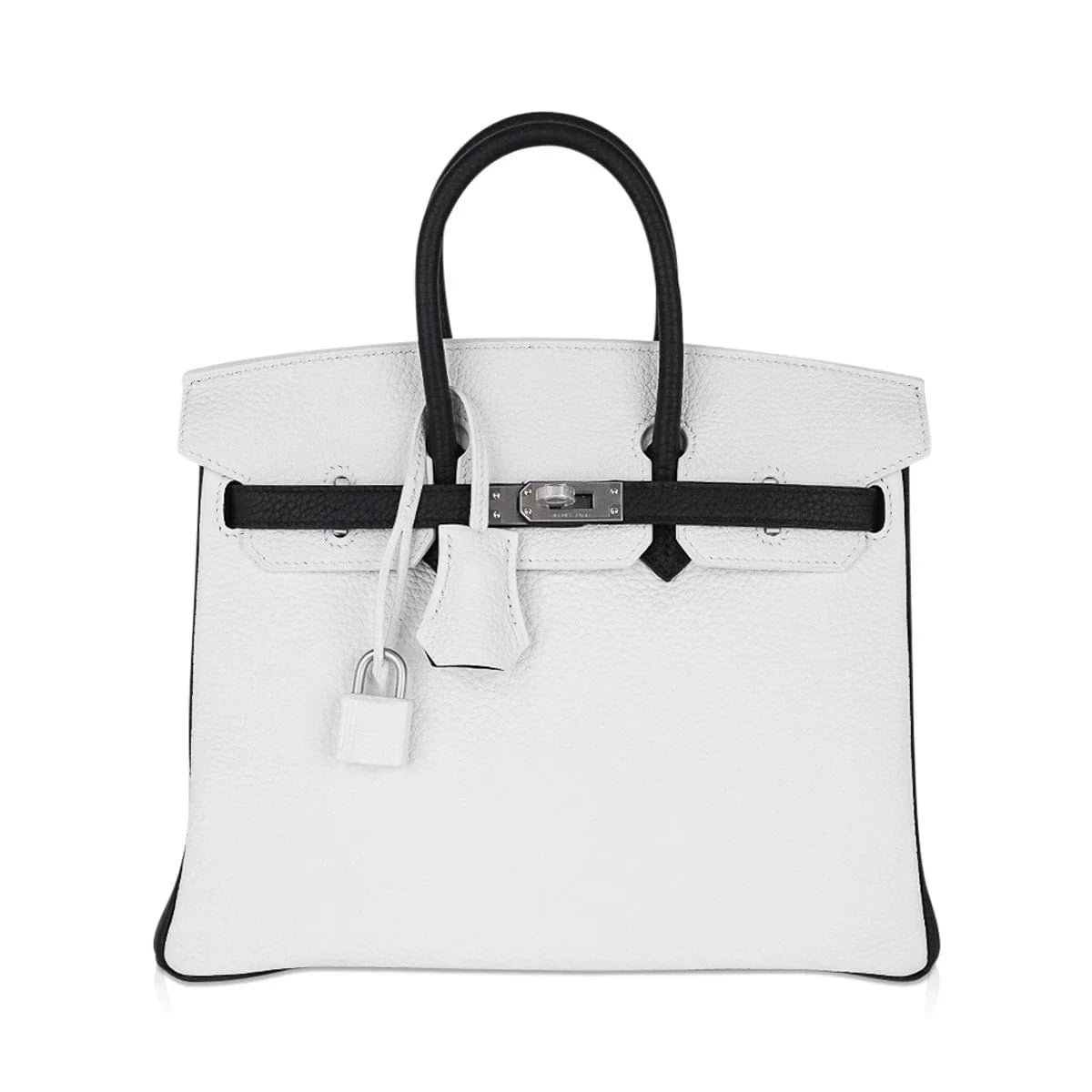 👜Birkin HSS 25 Bag White w/ Black Brushed Palladium Hardware