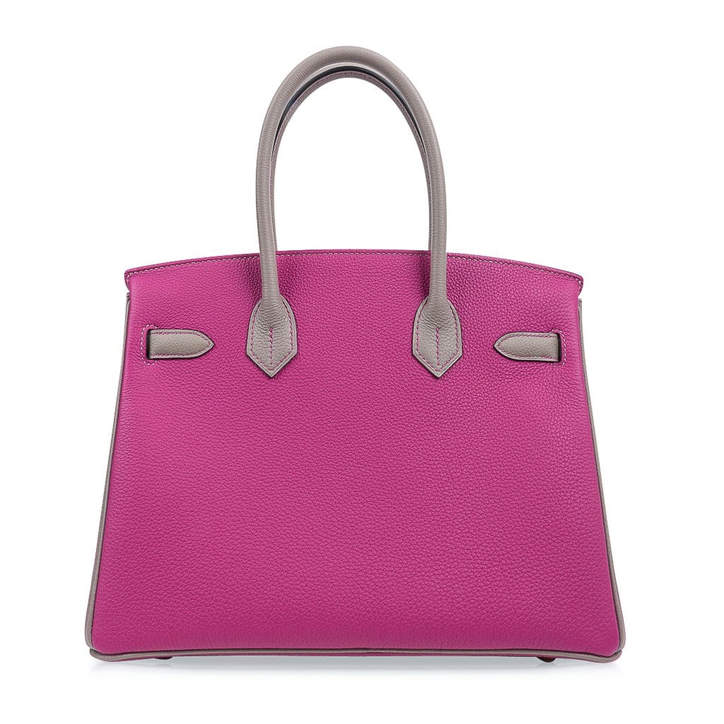 👜Special Order HSS Birkin 30 Bag Rose Pourpre & Gris Asphalte Togo Leather with Gold Hardware