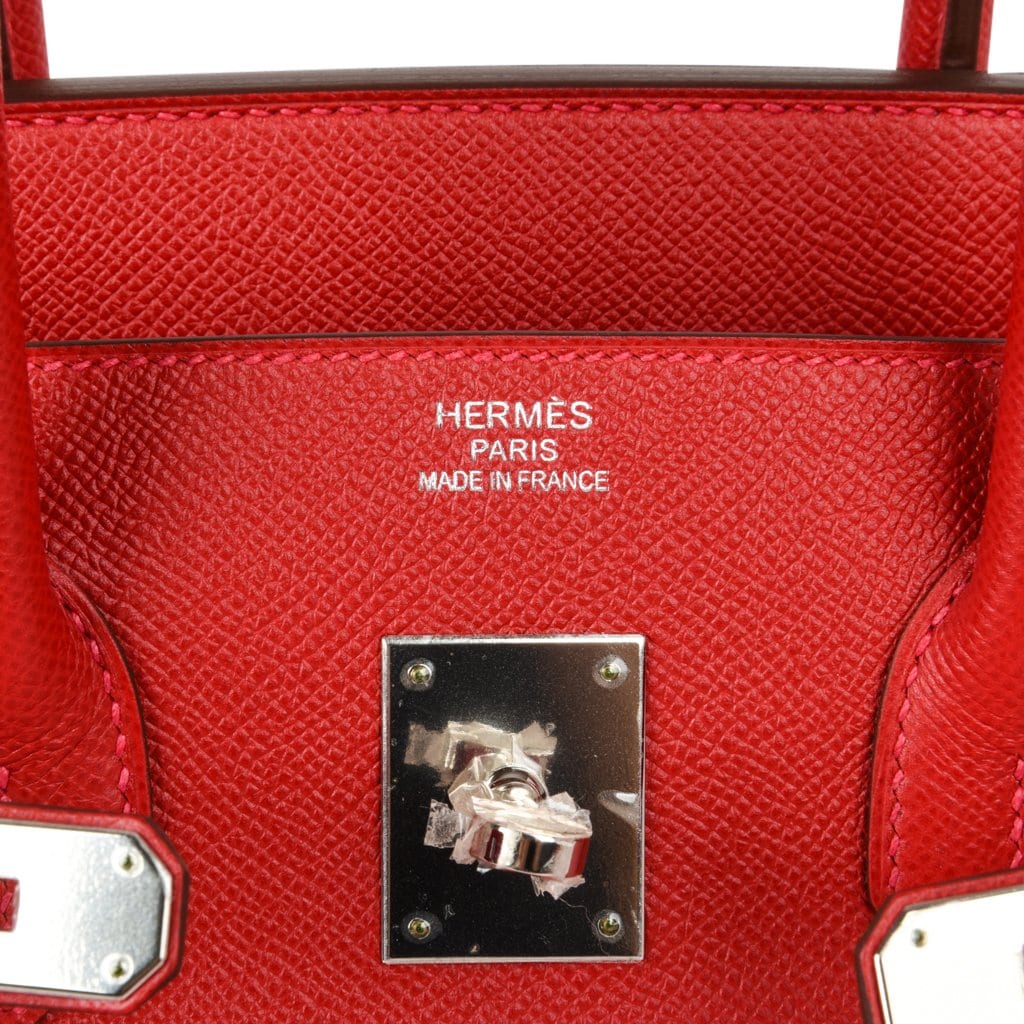 👜Birkin 35 Bag Rouge Casaque Lipstick Red Epsom Palladium new