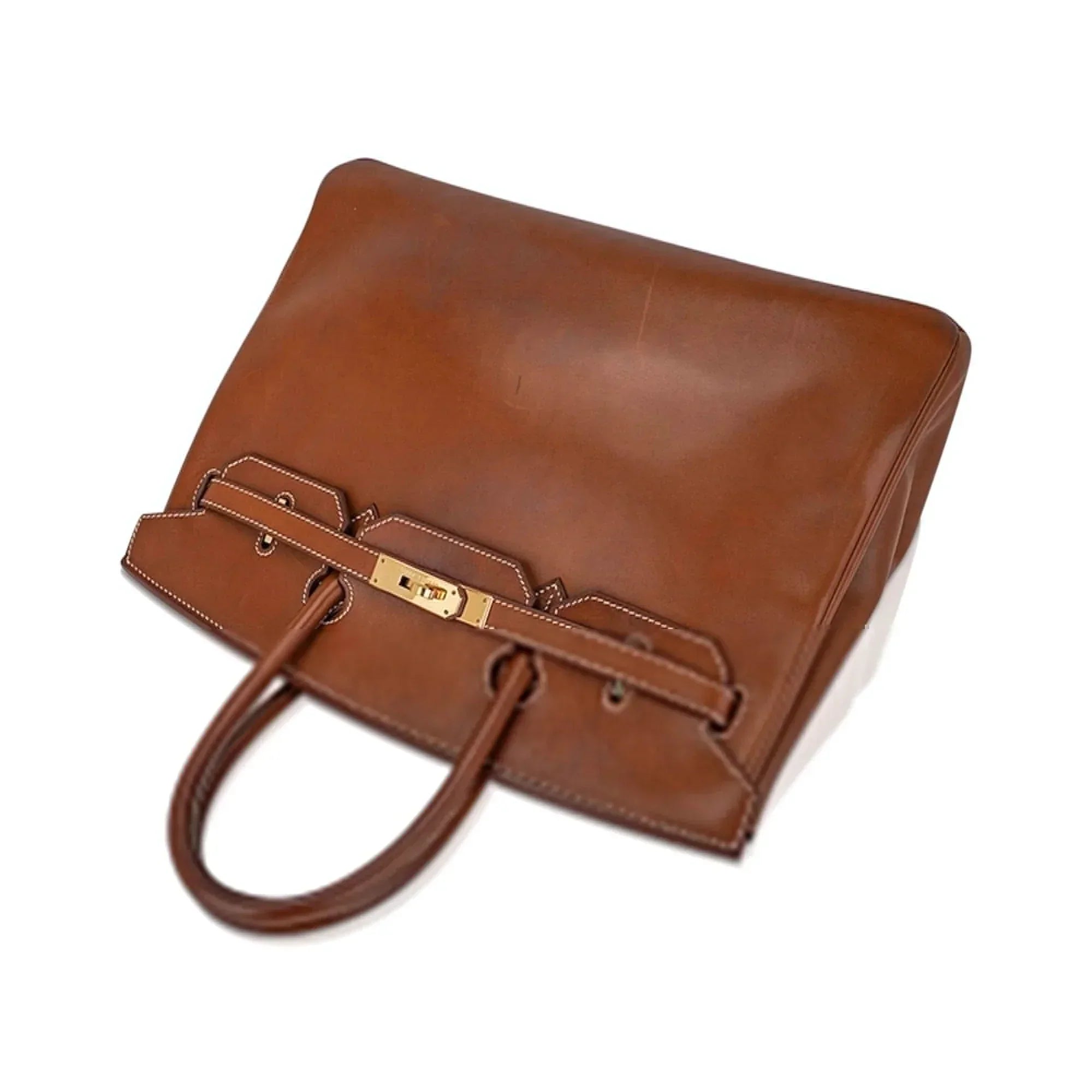 👜Vintage Limited Edition Birkin 35 Bag Fauve Barenia Leather with Gold Hardware