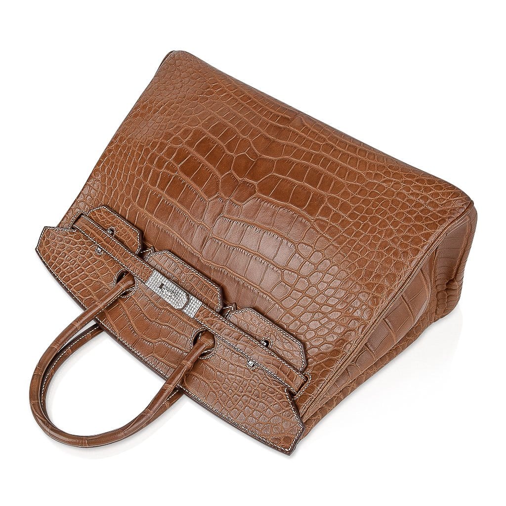 👜Diamond Birkin 35 Bag Fauve Barenia Matte Alligator Rare
