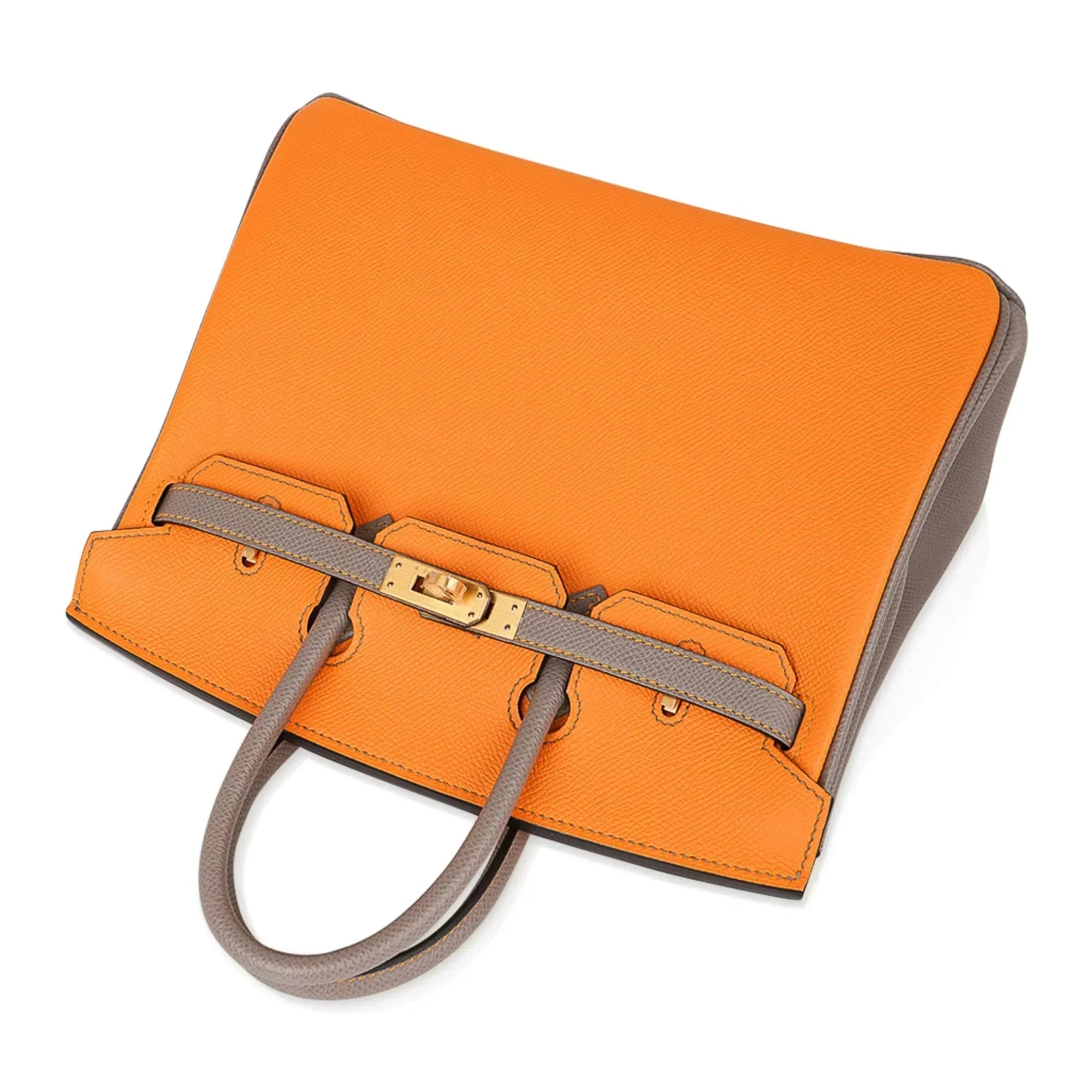 👜Birkin HSS 25 Bag Jaune Ambre / Gris Asphalte Gold Hardware