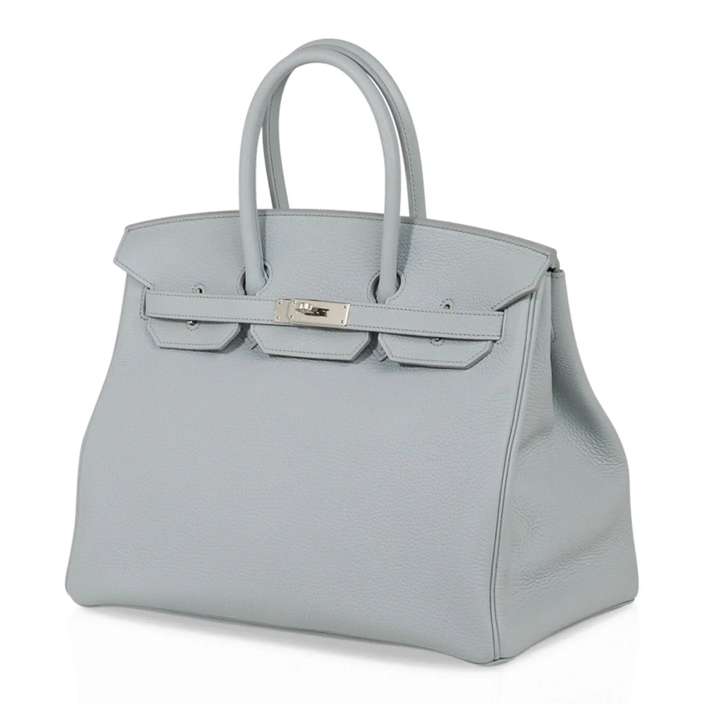 👜Birkin 35 Bag Blue Bleu Pale Togo Palladium Hardware